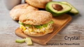  Presentation with avocado milk - Colorful presentation theme enhanced with omlet - avocado and egg sandwich backdrop and a  colored foreground