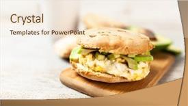  Presentation with avocado and banana smoothie - PPT theme having omlet - avocado and egg sandwich background and a  colored foreground