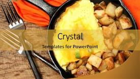  Presentation with ranch - Presentation theme featuring omlet - denver omelette and ranch potatoes background and a gold colored foreground
