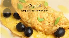  Presentation with olive oil and products - Theme enhanced with omlet - omelet with olives olive oil background and a yellow colored foreground