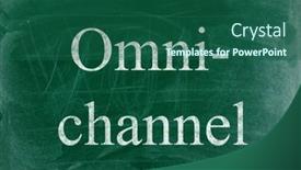  Presentation with chalk - Slide deck consisting of omni-channel-business-phrase-written background and a ocean colored foreground