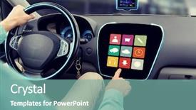  Presentation with automotive - Amazing PPT theme having on-board computer menu backdrop and a seafoam green colored foreground