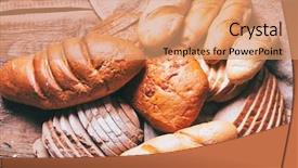  Presentation with healthy eating - Amazing presentation theme having assortment of baked delicious bread backdrop and a coral colored foreground