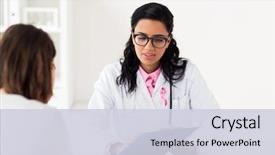  Presentation with pink ribbon breast awareness - Cool new slides with oncology and breast cancer concept backdrop and a lemonade colored foreground