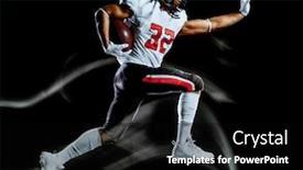  Presentation with black light - Audience pleasing presentation design consisting of one african american football player man studio shot isolated on black background with light painting with blurred motion speed effect backdrop and a black colored foreground