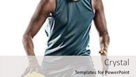 Presentation with basketball - Beautiful theme featuring one-african-basketball-player-young backdrop and a light gray colored foreground