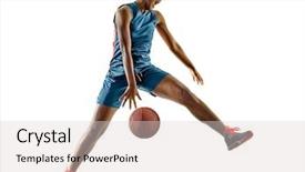  Presentation with basketball players - PPT layouts featuring one african basketball players woman background and a lemonade colored foreground