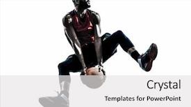  Presentation with basketball - Amazing slides having one african man basketball player backdrop and a white colored foreground
