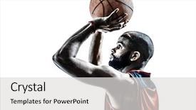  Presentation with basketball - Amazing theme having one african man basketball player backdrop and a light gray colored foreground