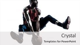  Presentation with basketball - Presentation having one african man basketball player background and a light gray colored foreground
