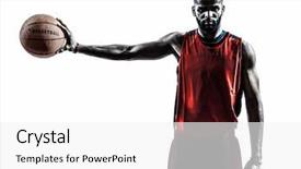  Presentation with professional tennis player athlete man - Presentation design consisting of one african man basketball player background and a white colored foreground