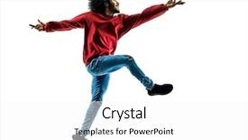  Presentation with dancing - Colorful presentation enhanced with one african man dancer dancing backdrop and a white colored foreground