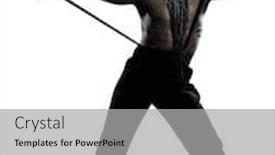  Presentation with dancing - Cool new slides with one african man dancer dancing on studio isolated white background backdrop and a light gray colored foreground