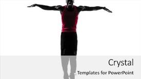  Presentation with zumba - Cool new slide set with one african man exercising fitness backdrop and a light gray colored foreground