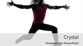  Presentation with fitness - Cool new presentation with one african man exercising fitness backdrop and a light gray colored foreground