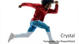  Presentation with trail running runner - Amazing slide deck having one african man running runner backdrop and a white colored foreground