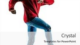  Presentation with walking - Beautiful PPT theme featuring one african man walking walker happy in silhouette isolated on white background backdrop and a white colored foreground