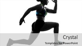  Presentation with trail running runner - Slide set consisting of one african runner running sprinter background and a light gray colored foreground