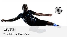  Presentation with soccer - Presentation theme featuring one african soccer player man background and a white colored foreground