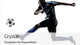  Presentation with soccer - Cool new presentation design with one african soccer player man backdrop and a white colored foreground