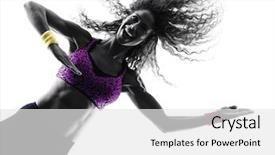  Presentation with zumba - Slide deck having one african woman woman zumba background and a white colored foreground