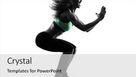  Presentation with zumba - Cool new slide deck with one african woman woman zumba backdrop and a light gray colored foreground