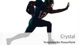  Presentation with american football - PPT layouts featuring one-afro-american-football-player background and a white colored foreground