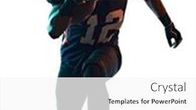  Presentation with american football - Colorful slide deck enhanced with one-afro-american-football-player backdrop and a white colored foreground