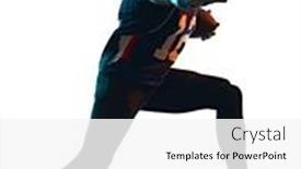  Presentation with american football - Theme having one-afro-american-football-player background and a white colored foreground