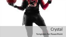  Presentation with base - PPT theme enhanced with one american football player holding background and a light gray colored foreground