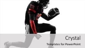  Presentation with american football - Presentation design having one american football player joyful background and a light gray colored foreground