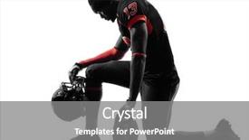  Presentation with kneeling - Cool new slide deck with one american football player kneeling backdrop and a gray colored foreground