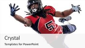  Presentation with american football - Slide set featuring one american football player man background and a white colored foreground