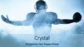  Presentation with american football - Slide deck with one american football player portrait background and a light blue colored foreground