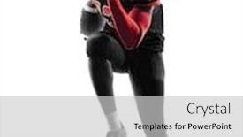  Presentation with american football - Cool new presentation with one-american-football-player-runner backdrop and a light gray colored foreground