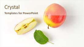  Presentation with quarter - Cool new PPT layouts with one and a quarter apples backdrop and a cream colored foreground