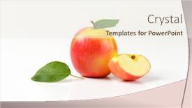  Presentation with quarter - Slide set consisting of one and a quarter apples on white background background and a sky blue colored foreground