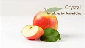  Presentation with quarter - Audience pleasing slide set consisting of one and a quarter apples on white background backdrop and a sky blue colored foreground