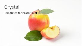  Presentation with quarter - Beautiful slide deck featuring one and a quarter apples on white background backdrop and a white colored foreground
