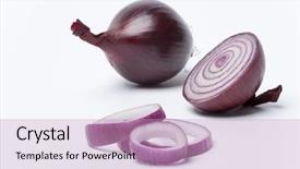  Presentation with hall fame of red stamp - Colorful slides enhanced with one and half red onion backdrop and a  colored foreground