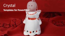  Presentation with ceramics - Beautiful slide set featuring one angel made of ceramics on a red cloth backdrop and a crimson colored foreground