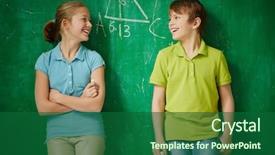  Presentation with classmates - Audience pleasing theme consisting of one another by the blackboard backdrop and a forest green colored foreground