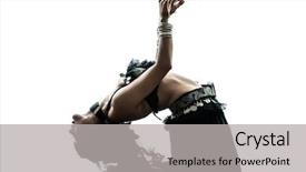  Presentation with arabic woman - Theme having one arabic woman belly dancer background and a light gray colored foreground