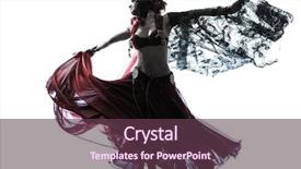  Presentation with arabic woman - Slide deck enhanced with one arabic woman belly dancer background and a tawny brown colored foreground