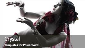  Presentation with arabic woman - Slides featuring one arabic woman belly dancer background and a dark gray colored foreground