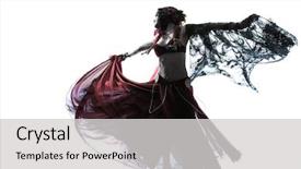  Presentation with arabic woman - Amazing presentation theme having one arabic woman belly dancer backdrop and a light gray colored foreground