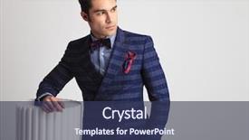  Presentation with young business man - Colorful PPT theme enhanced with one arm on a white backdrop and a ocean colored foreground