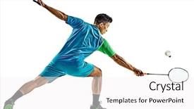  Presentation with badminton - Presentation consisting of one asian badminton player man background and a white colored foreground