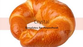  Presentation with bagel - Audience pleasing PPT theme consisting of one bagel isolated on white backdrop and a gold colored foreground