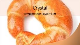  Presentation with bagel - Beautiful slide deck featuring one bagel isolated on white backdrop and a yellow colored foreground